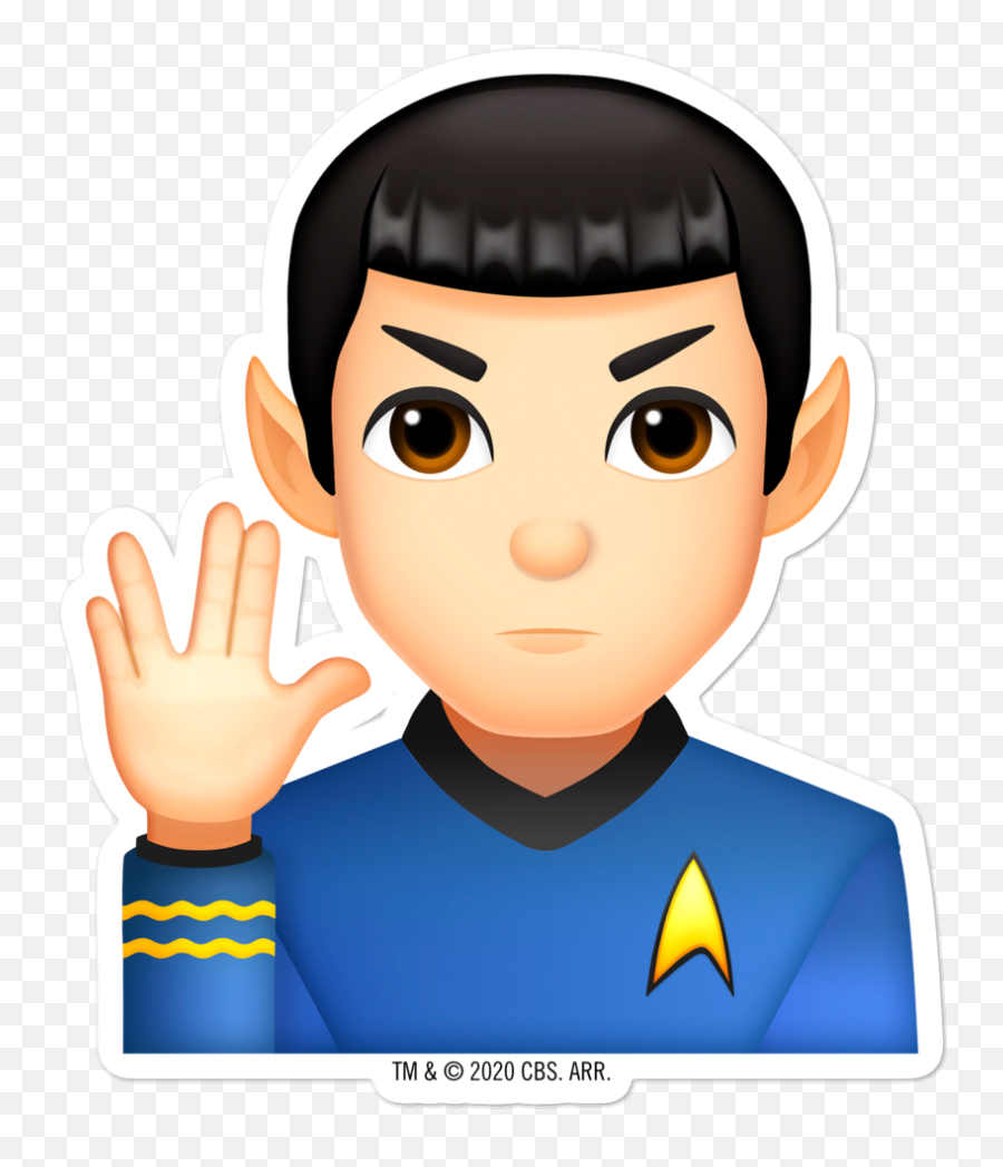 The Trek Collective Cute Star Trek Character Emoji Stickers - Spock Star Trek Emoji,Emoji Movie Characters