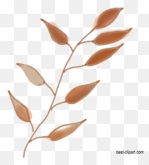 Free Watercolor Flowers Branches And Leaves Clip Art - Brown Leaves Watercolor Png Emoji,Cute Watercolor Emojis