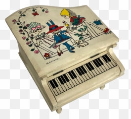 Vintage Japanese Wooden Grand Piano Trinket Box With Painted Top - Toy Instrument Emoji,Piano Keys Emotion On Facebook