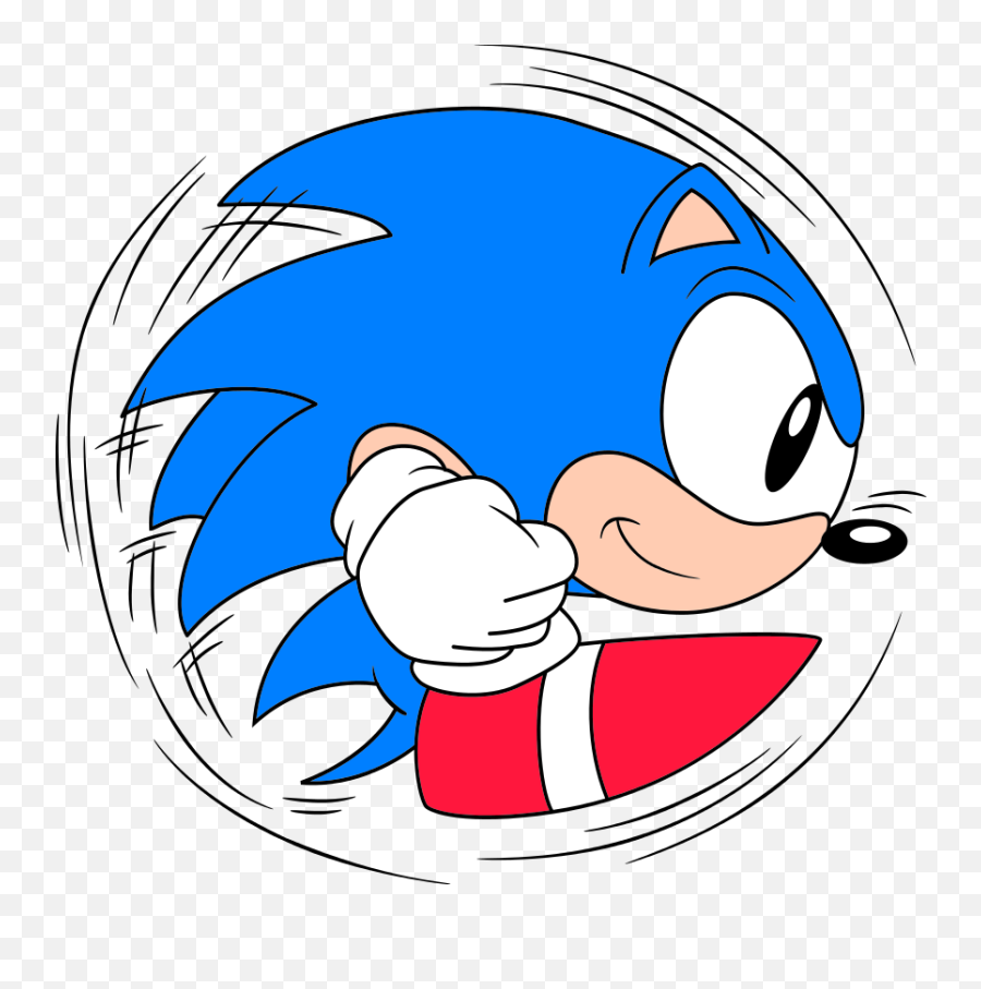 Classic Sonic Roll - Sonic Rolling Emoji,Sonic Emotion Sketch