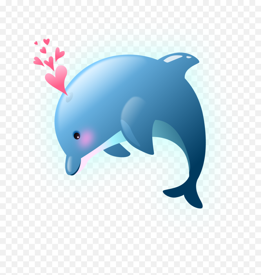 Dolphin Valentines Day Clip Art - Dolphin Valentine Clipart Emoji,Dolphin Emoji Vector