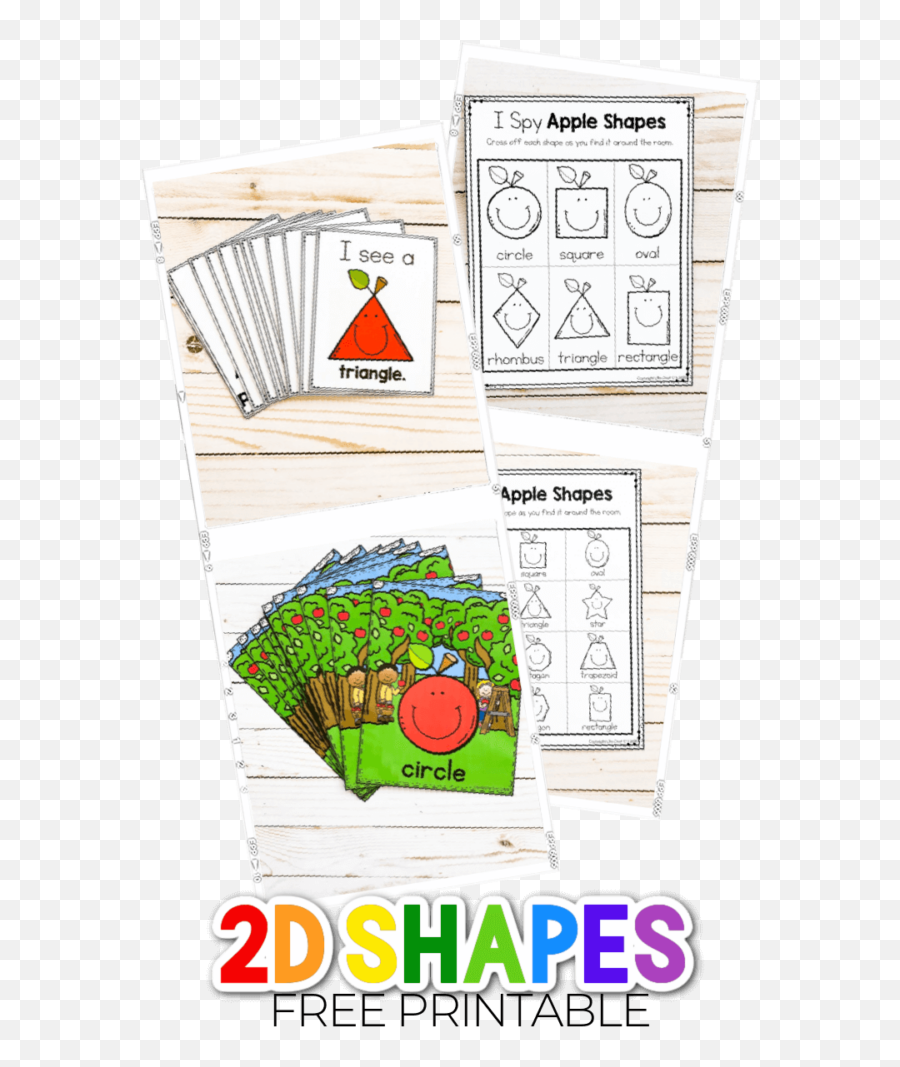 Free Apple Theme Preschool 2d Shapes Poster Printable - Horizontal Emoji,Emotion Ball Color Sheet