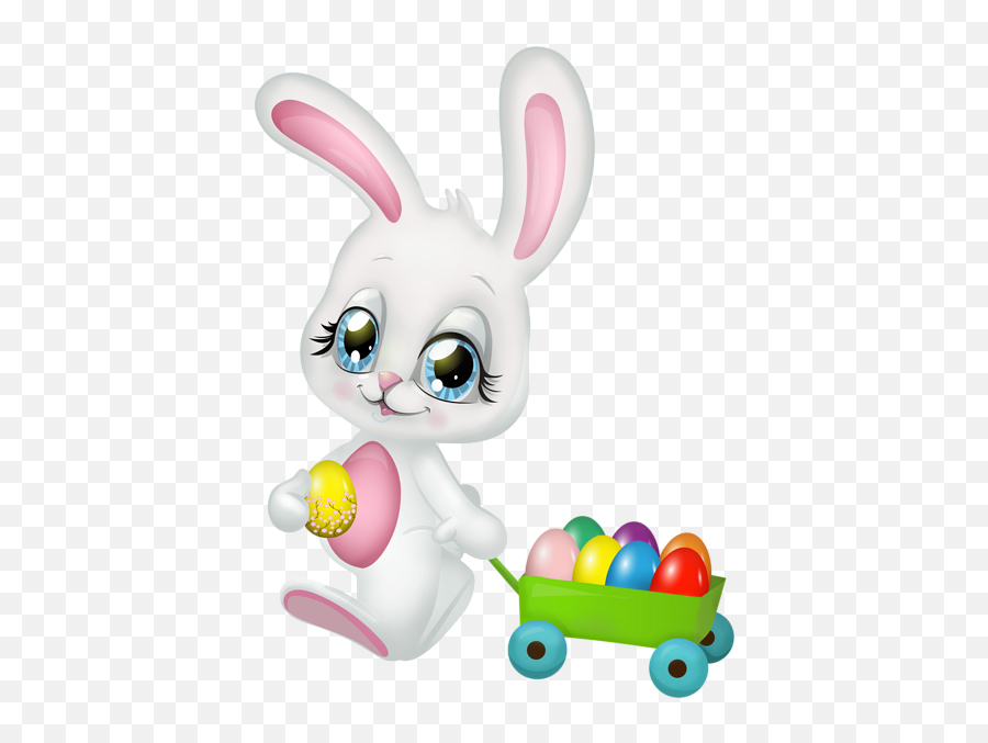 Cute Easter Bunny Transparent Clip Art Image Cute Easter - Animated Cute Easter Bunny Clipart Emoji,Rabbit Egg Emoji