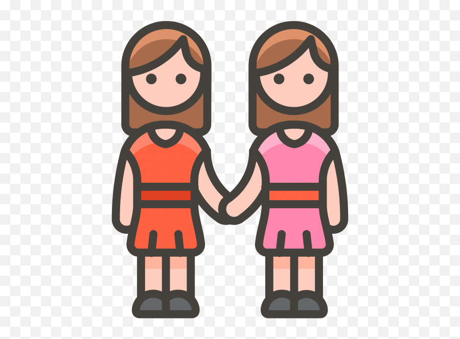 Download Two Women Holding Hands Emoji - Iconos Mujeres Png Png,Hands Up Emoji