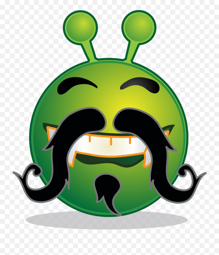 Filesmiley Green Alien Moustachesvg - Wikipedia Emoji,Alien Emoticon Image