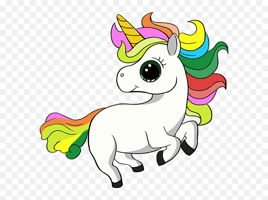 How To Draw A Chibi Unicorn - Really Easy Drawing Tutorial Mythical Creature Emoji,Unicorn Emoji Sticker