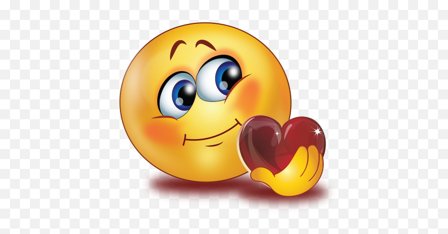 Shy Big Glossy Red Heart Emoji - Smiley Bilder Lustig,Red Heart Emoji