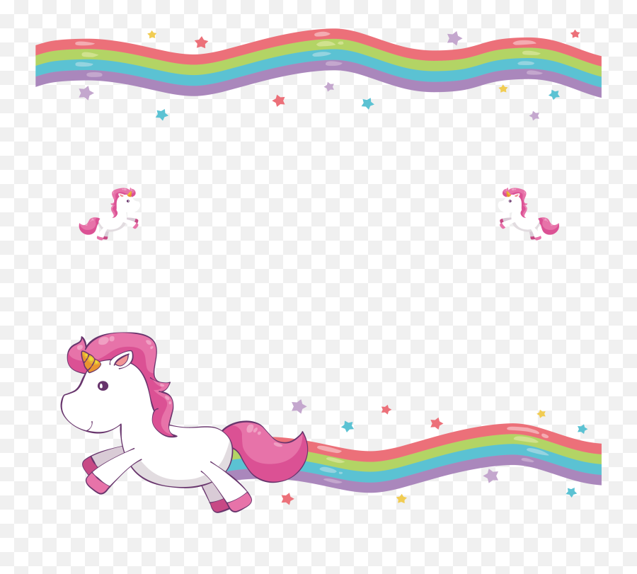 Download Decorative Cute Unicorn - Unicorn Background Design Png Emoji,Unicorn Emoticon With Rainbow