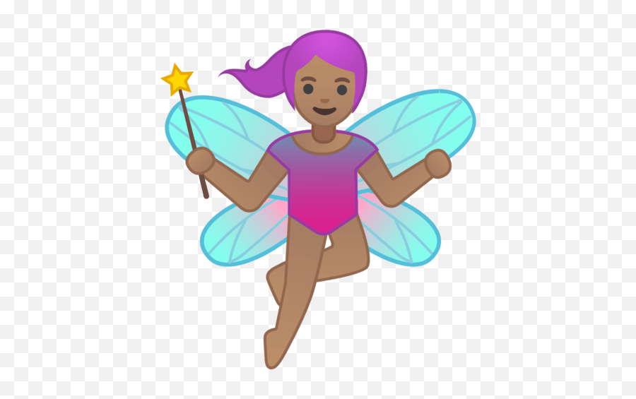 Hada Tono De Piel Oscuro Emoji Hada - Fairy Emoji Png Transparent,Emojis De Bigote