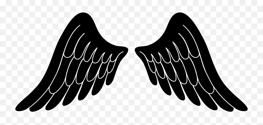 Black Silhouette Angel Wings Free Clip - Silhouette Angel Wing Clipart Emoji,Black Angel Emoji