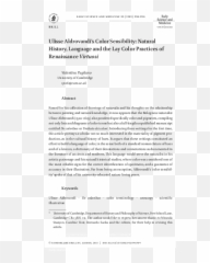 Ulisse Aldrovandis Color Sensibility - Document Emoji,Gabriele Chiari Emotion Role In Pct