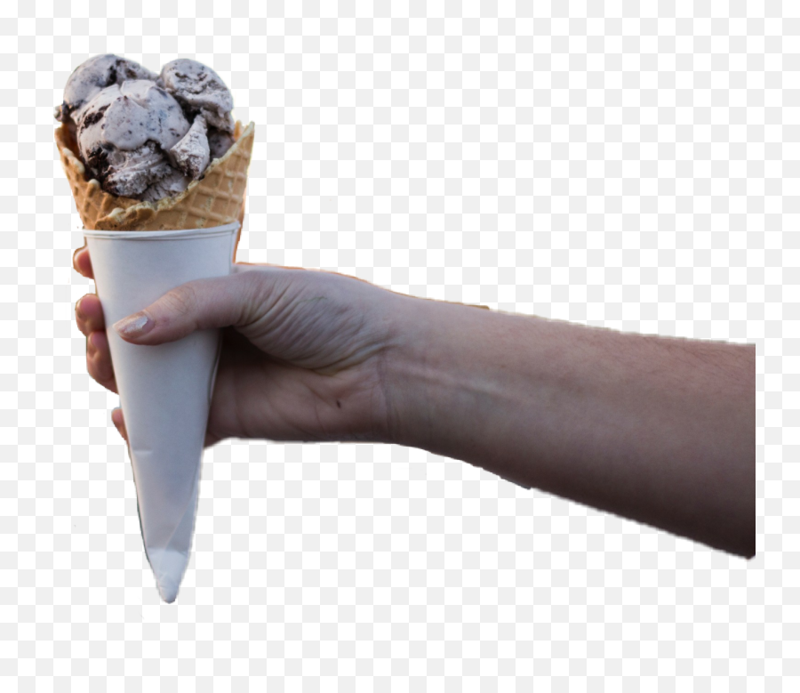 Cono Ice De Helado Cream Sticker - Ice Cream With Hand Png Emoji,Emojis Helado