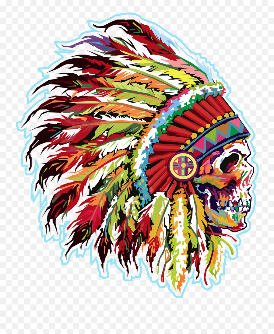 Native American Wpap Art - Indian Skull Emoji,Free Native American Emojis