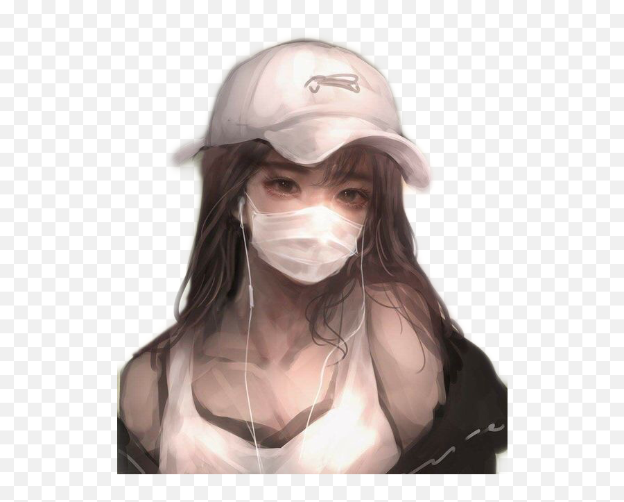 Anime Aesthetic Cute Asian Sticker - Asian Girl Anime Pretty Emoji,Asian Hat Emoji