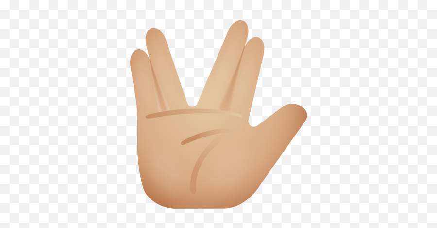 Vulcan Salute Medium Light Skin Tone Icono - Sign Language Emoji,Vulcan Salute Emoji