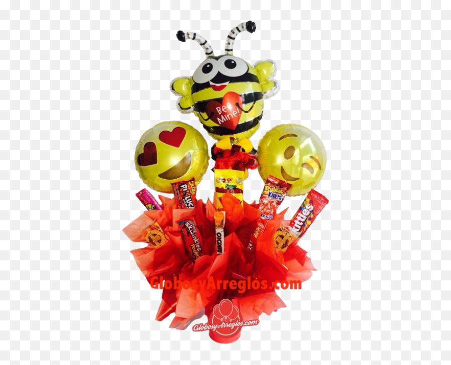 Arreglo De Globos Chico Amor Con Dulces 75 Cms Altura - Dot Emoji,Emoticon De Changuito