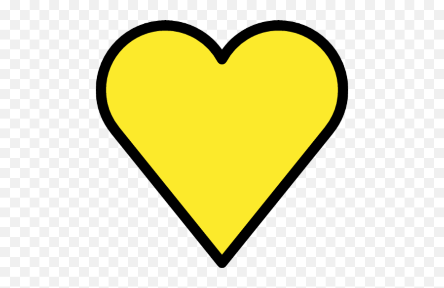 Yellow Emoji - Heart With Highlight Vector,Heart Emojis Yellow