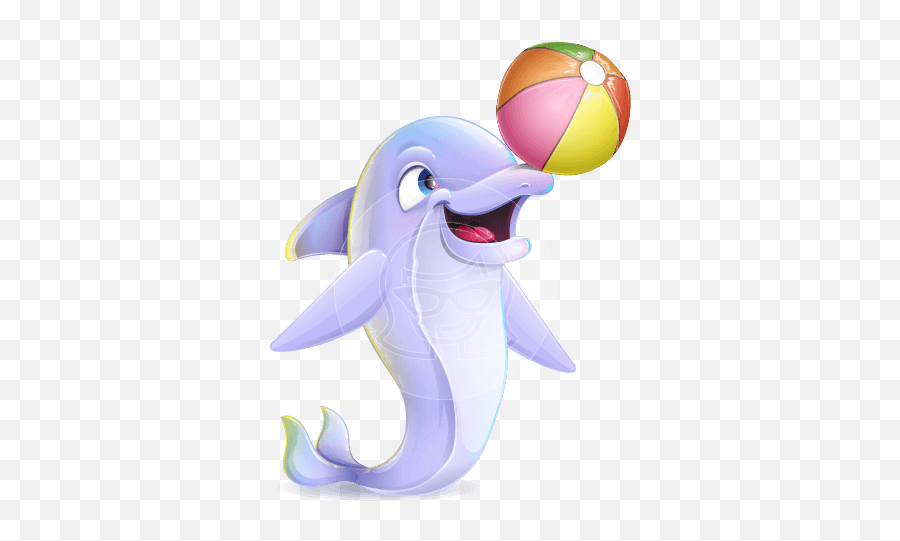 Vector Cartoon Characters - Cute Dolphin Cartoon Vector Character Emoji,Dolphin Emoji Vector