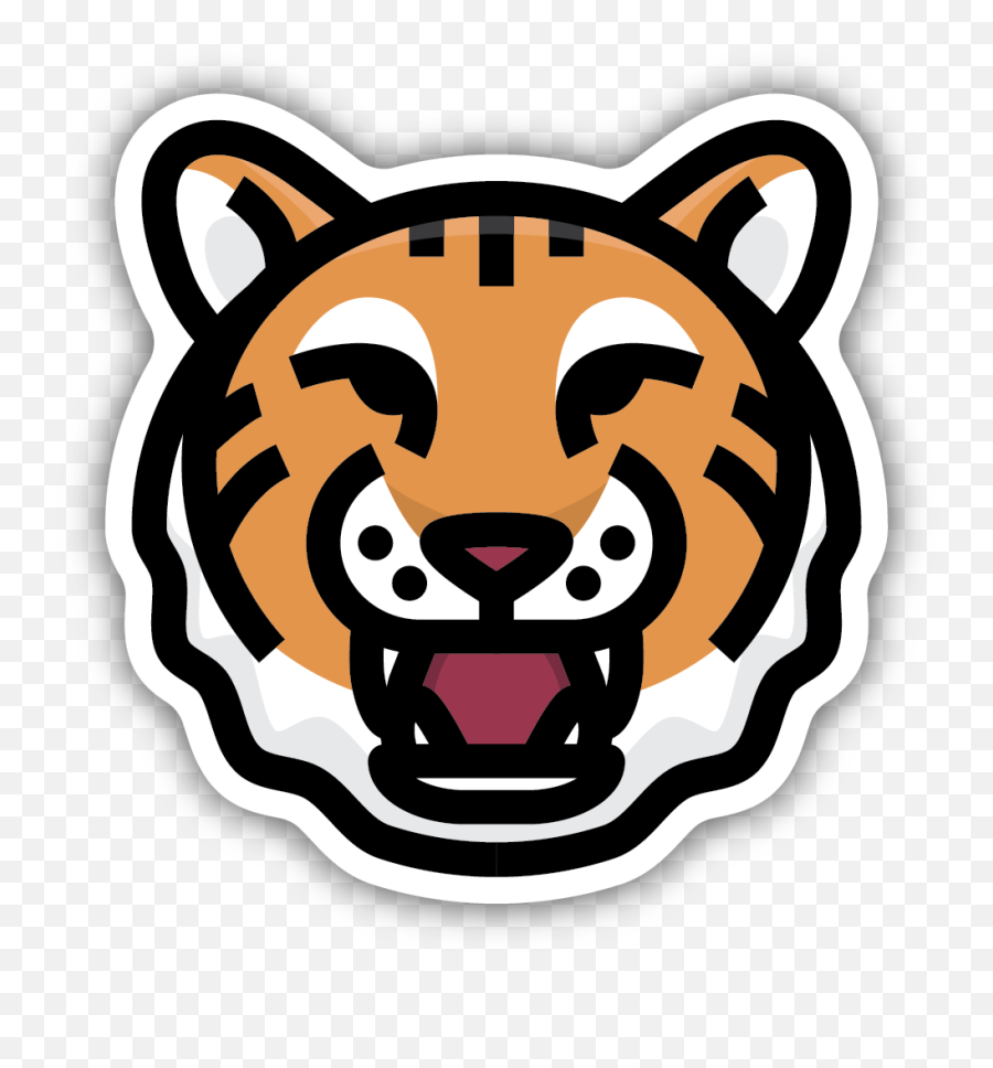 Tiger Head Sticker - Cute Tiger Head Sticker Emoji,Hawaii Emoji Sticker