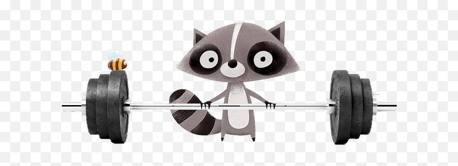 Nat Raccoon Lifting Weights Transparent Png - Stickpng Weights Emoji,Raccoon Emoji Icon