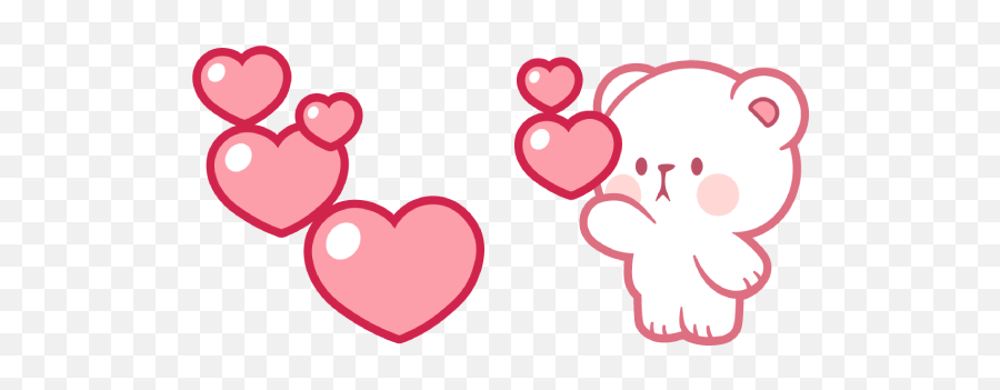 Milk Mocha Milk Bear Love - Cute Cursors Png Emoji,Mocha And Milk Discord Emojis