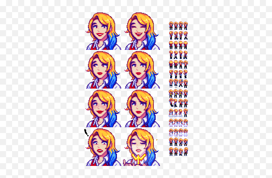 Pin - Emily Reimagined Emoji,Stardew Valley Character Portrait Emotion