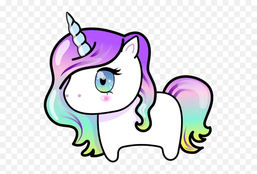 Kawaii Unicorn Clipart Png - Kawaii Unicorn Transparent Emoji,How To Draw A Unicorn Emoji