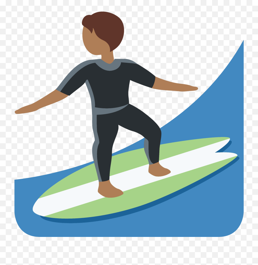 Person Surfing Emoji Clipart Free Download Transparent Png - Woman On Surfboard Emoji,Cool Guy Emoji
