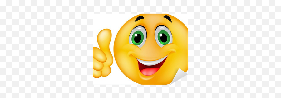 Smiley Emoticon Cartoon With Thumb Up - Smiling Faces Emoji,Emoji Bedroom Curtains