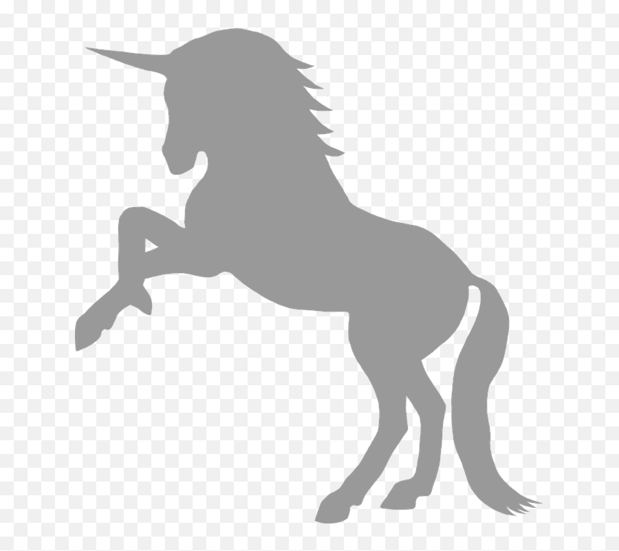 Unicorn Gray Myth Mythological Creature Silhouette - White Silhouette Unicorn Clipart Emoji,Unicorn Emoji Silhouette