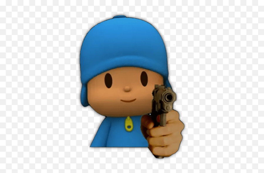 Pocoyo 2 - Pocoyo Gun Emoji,Diagonal Gun Emoji