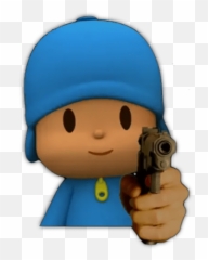 Pocoyo 2 - Pocoyo Gun Emoji,Diagonal Gun Emoji