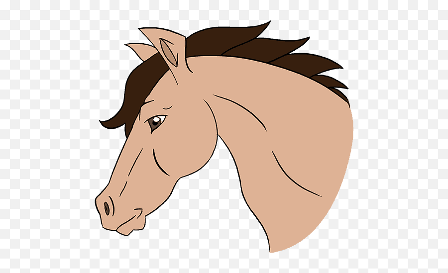 How To Draw A Horseu0027s Head Easy Drawing Guides - Horse Face Drawing Cartoon Emoji,Hand Horse Horse Emoji