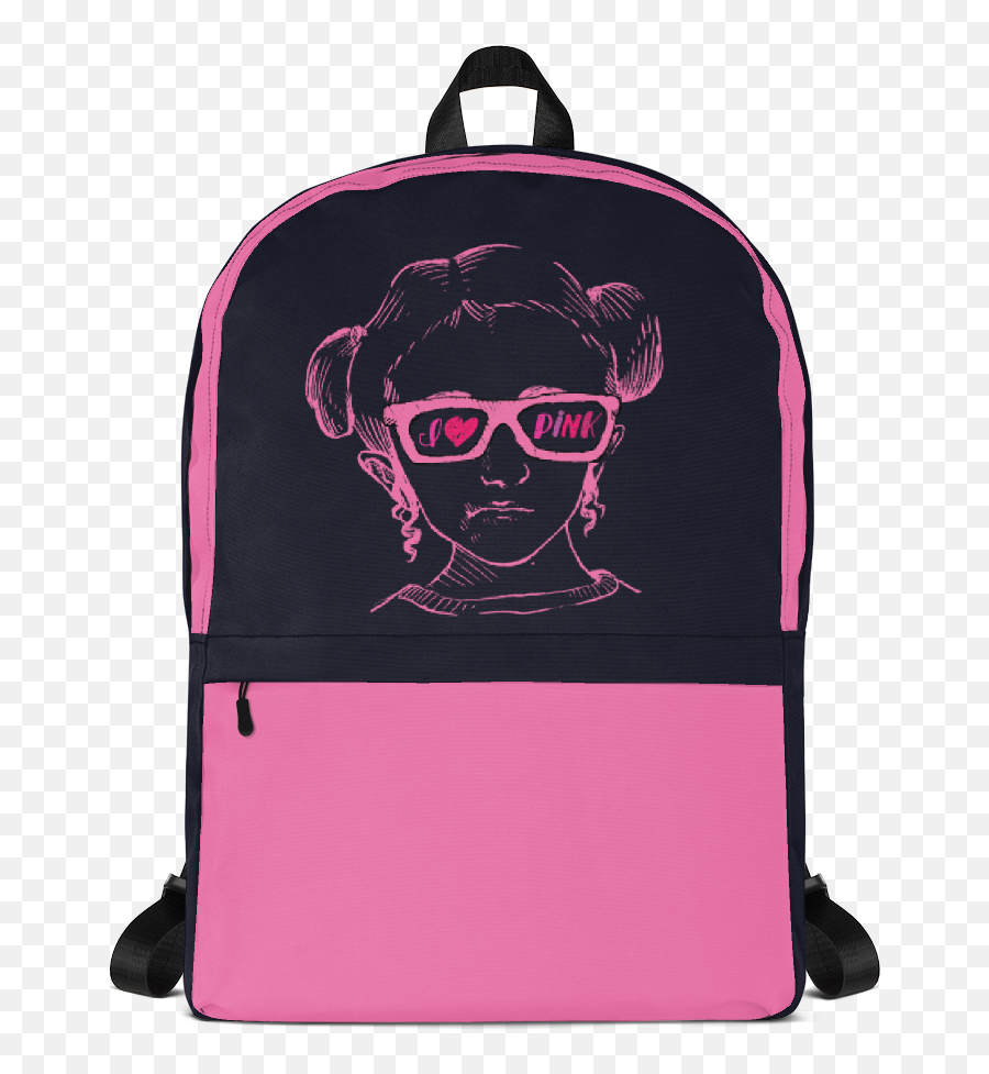 I Love Pink Esperanza - Raising Dion Pink On Navy Backpack Emoji,Swag Emoji