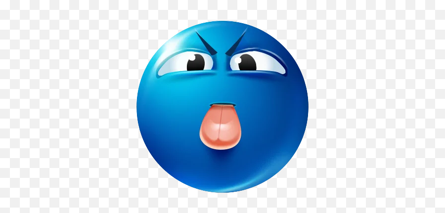 Telegram Sticker From Blue Emotions Pack Emoji,Winking Biting Lip Emoji