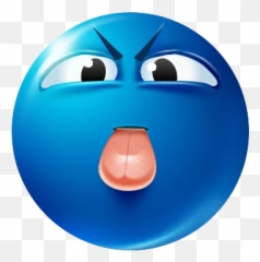 Telegram Sticker From Blue Emotions Pack Emoji,Winking Biting Lip Emoji