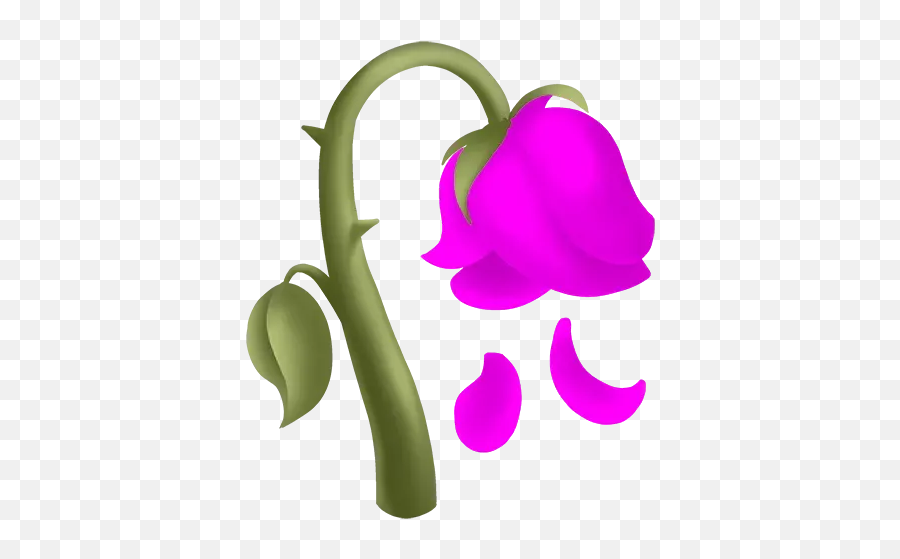 Fucsia Emoji - Whatsapp,Wilt Rose Emoji
