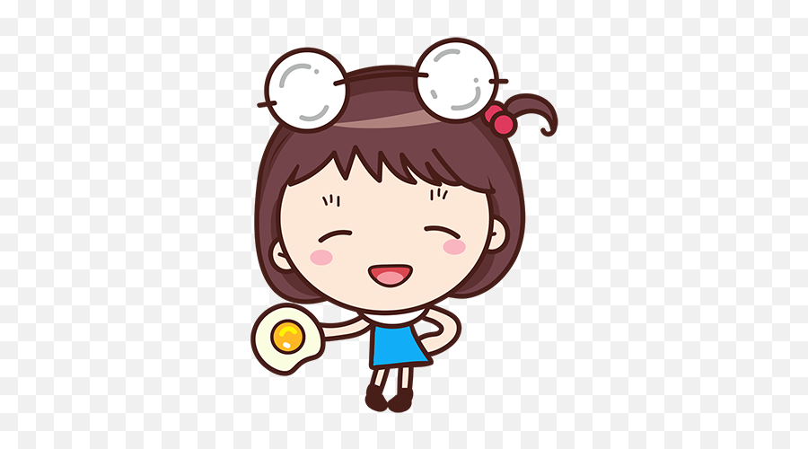 Yolk Girl Sticker - Cute Message Sticker Emoji By Shuiquan Shen,Girl Bowing Emoji