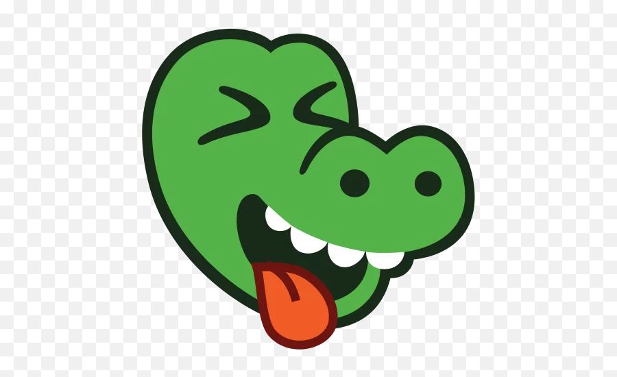 Telegram Sticker From Mydealz Kroko Pack Emoji,Green Snake Emoji