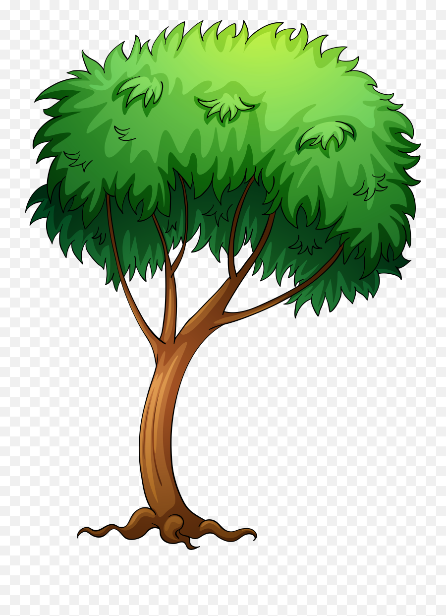 Palm Tree Clipart Paint - Tree Cartoon Png Transparent Transparent Cartoon Jungle Tree Emoji,Paint Emoji Png