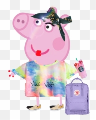 A Funny Peppy Pig Visco Sticker - Happy Emoji,Lol Emoji Backpack