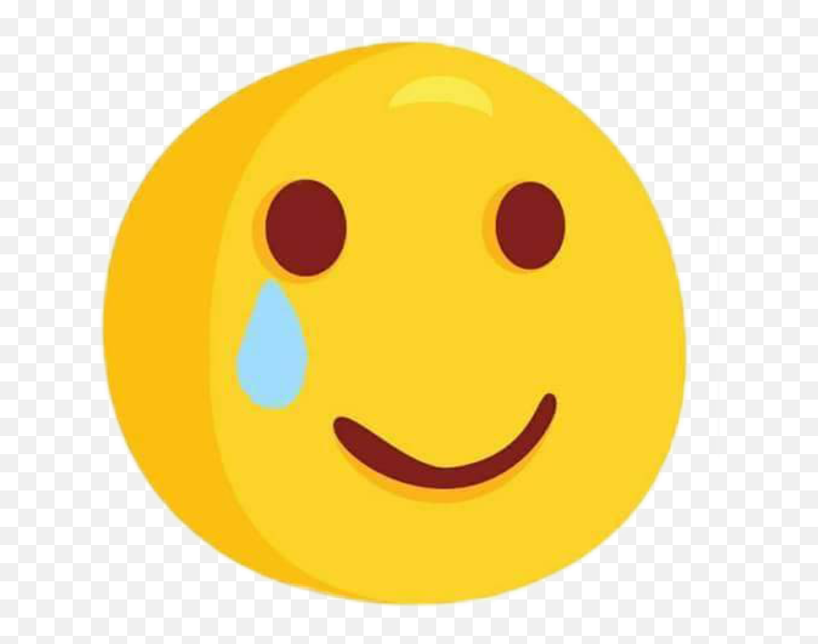 Cute Smile Face Icon Tear Cry Sticker By Lionle8801 - Wide Grin Emoji,Smiley Face Emoji With Tears
