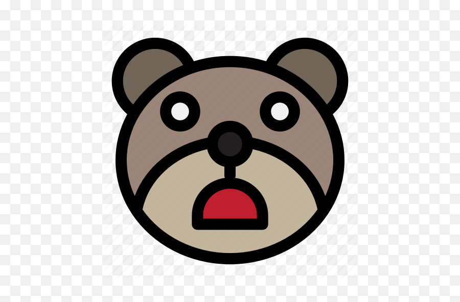 Bear Emoji Emoticon Kawaii Shocked - Tiger,Bear Emoticon
