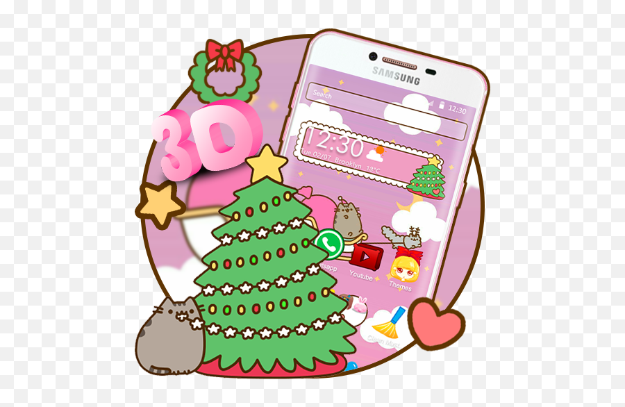 3d Pusheen Christmas Gravity Theme 114 Apk Download - Com Christmas Pic Of Pusheen Cat Emoji,Pusheen Understanding Your Cat's Emotions