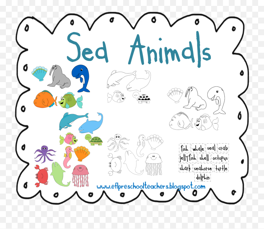 Sea Animals - Word Recognition Activity Sea Animals Emoji,Esl Emotions Games
