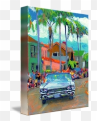 Big Bertha 1959 In The Gay Pride Parade - Antique Car Emoji,Trees Emotion Paintings