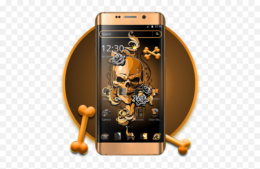 Amazoncom Gold Fire Skull Theme Appstore For Android - Jawatha Mosque Emoji,Fire Emoji Keyboard