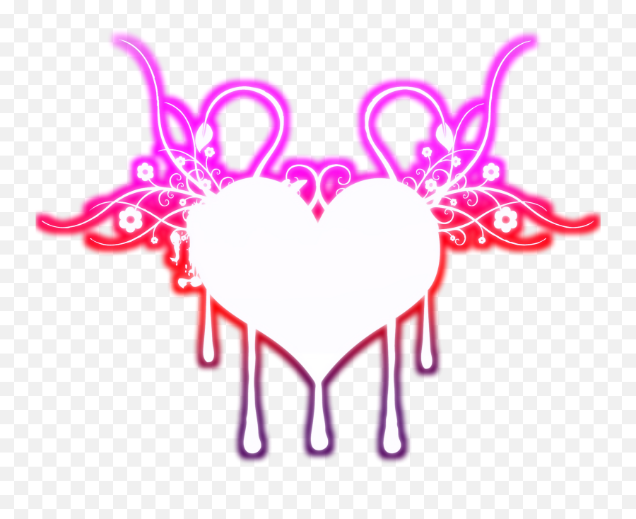Neon Heart Melting Hearts Pink Sticker - Neon Png For Picsart Emoji,Melting Heart Emoji