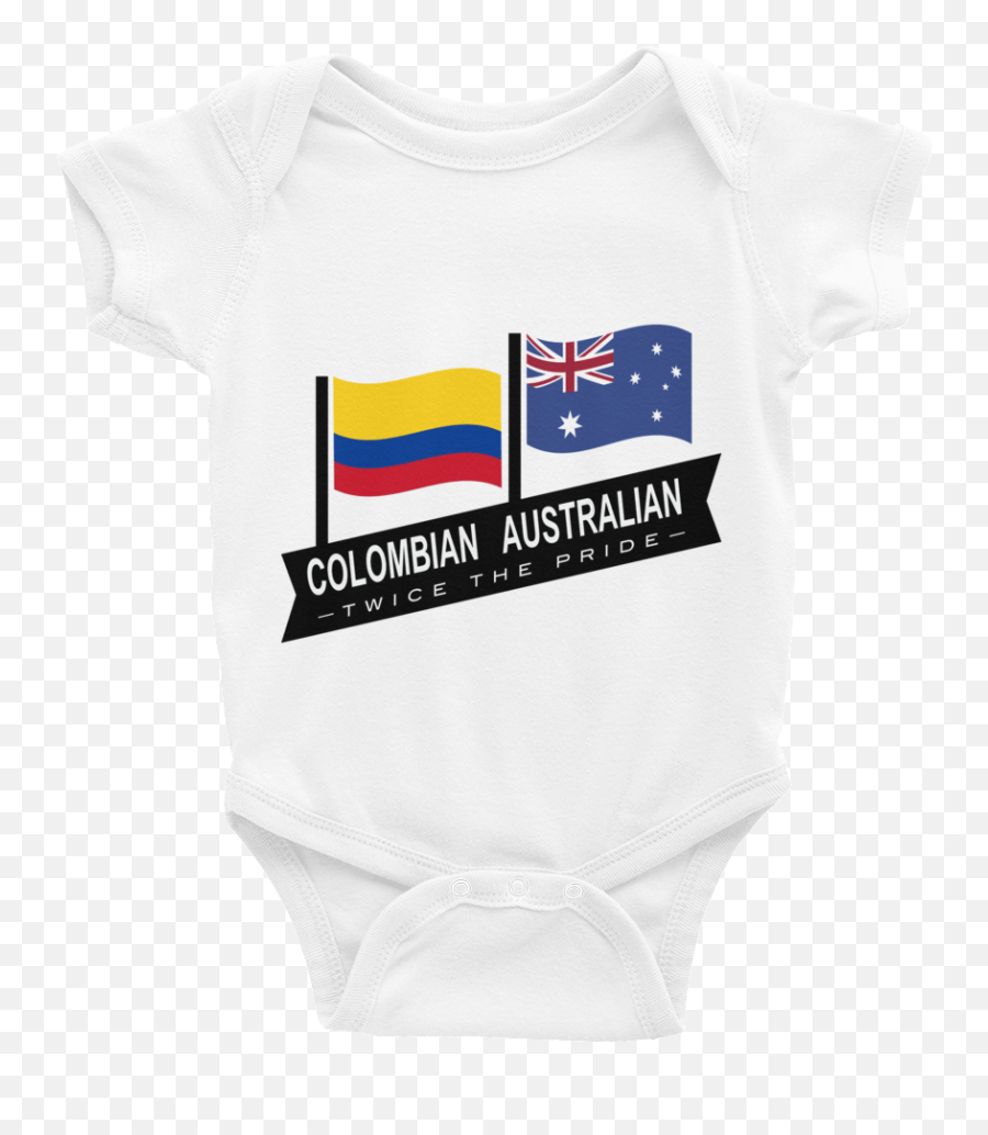 Colombian Australian Baby Romper - Short Sleeve Emoji,Congo Flag Emoji
