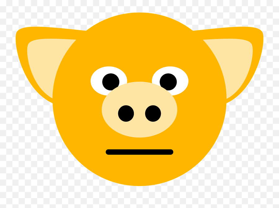 Yellow Pig Face Clipart Emoji,Little Piggy Emoticon
